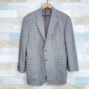 Hickey Freeman Plaid Bespoke Sport Coat Gray Blue Wool Mens 40R 40 Regular